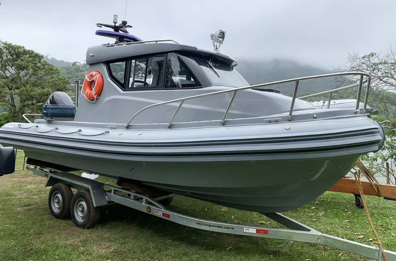 2022 Flex 680 Cabin Explorer with Mechanical Outboard Engine | Grey w/ Black Accents