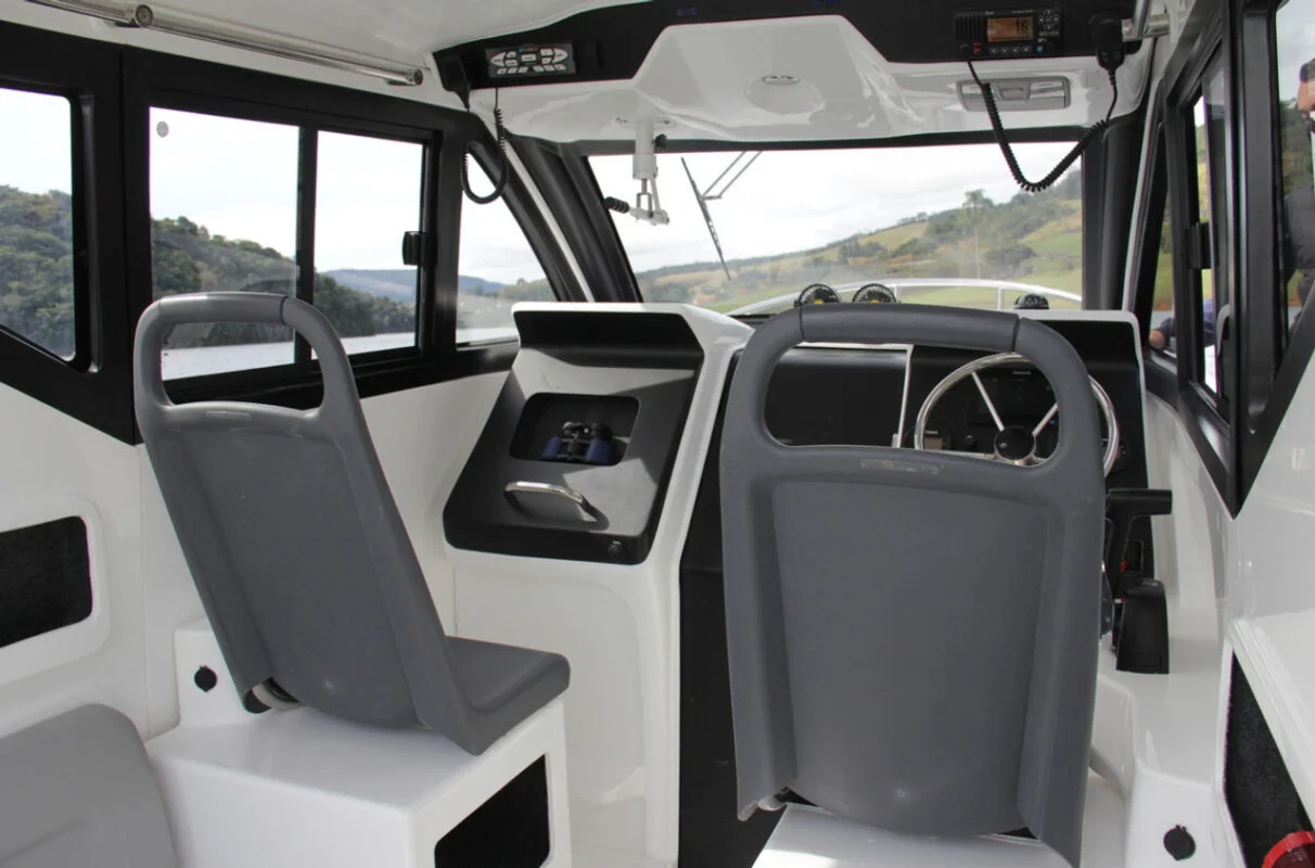 2022 Flex 680 Cabin Explorer with Mechanical Outboard Engine | Grey w/ Black Accents - Image 3