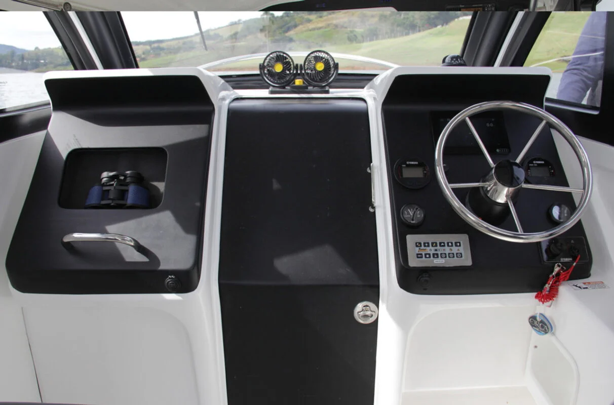 2022 Flex 680 Cabin Explorer with Mechanical Outboard Engine | Grey w/ Black Accents - Image 4